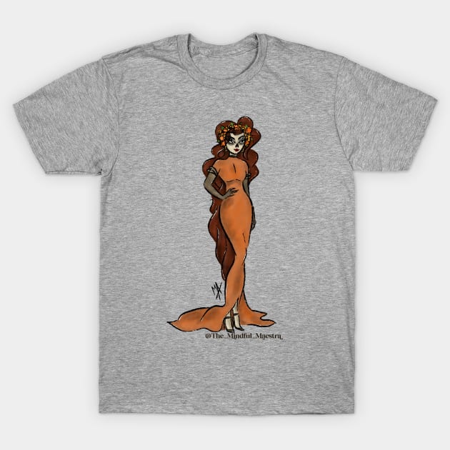 Orange Catrina with transparent background T-Shirt by The Mindful Maestra